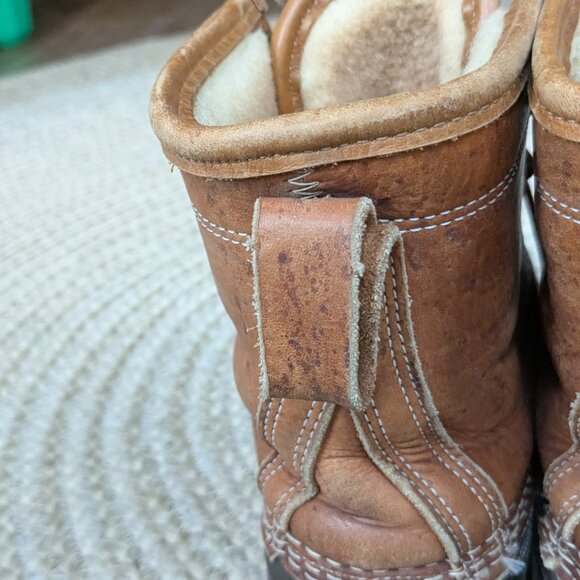 LL Bean 8" Shearling Lined Insulated Leather Lace Up Boots Women's 9.5 / 10 - Picture 9 of 12
